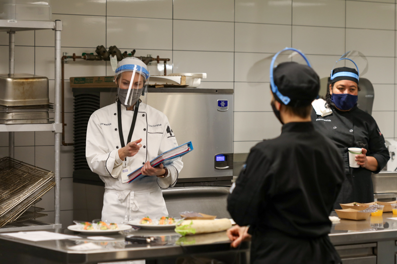 Chef Erin Szopiak teaches a culinary class at Brightwater: A Center for the Study of Food in Bentonville, Arkansas