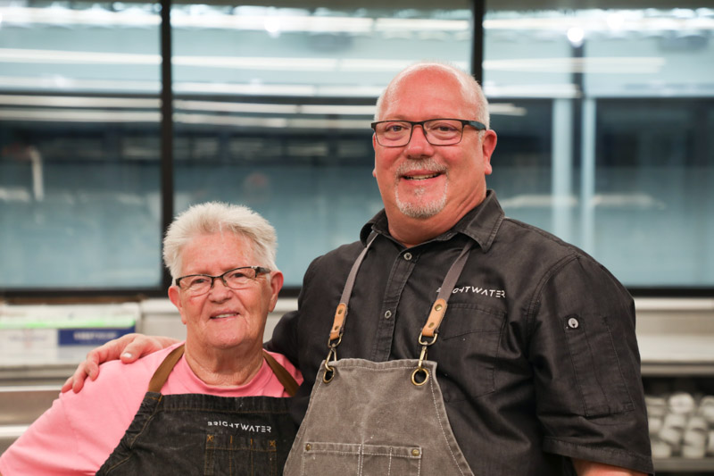 Chef Vince Pianalto with mother smiling