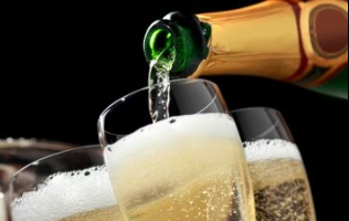 Champagne being poured into glass