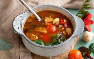 Spring Minestrone Soup in a Bowl